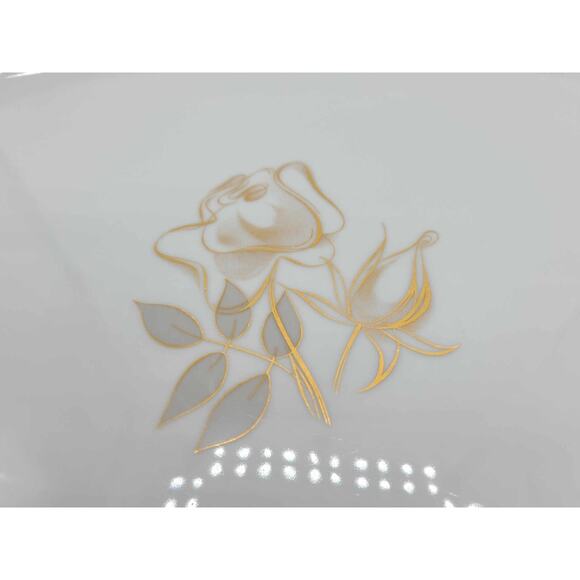 Vintage KPM Krister Germany 14 1/2" Oval Serving Platter. Gold Rose Design - Picture 4 of 9